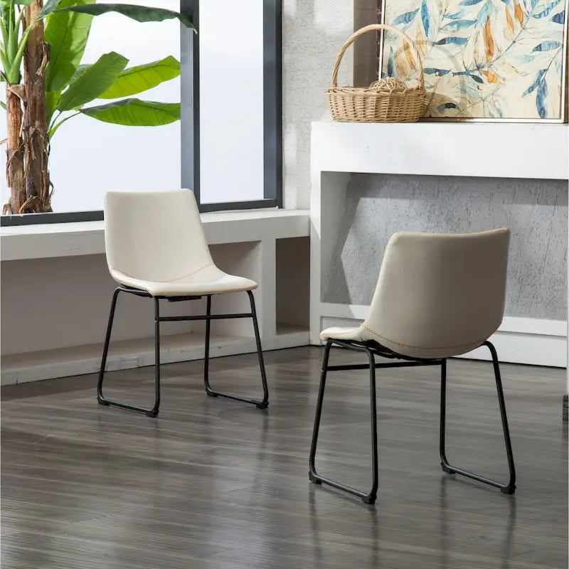 Chaises de salle à manger sans accoudoirs en similicuir Inyo de Carbon Loft (lot de 2)