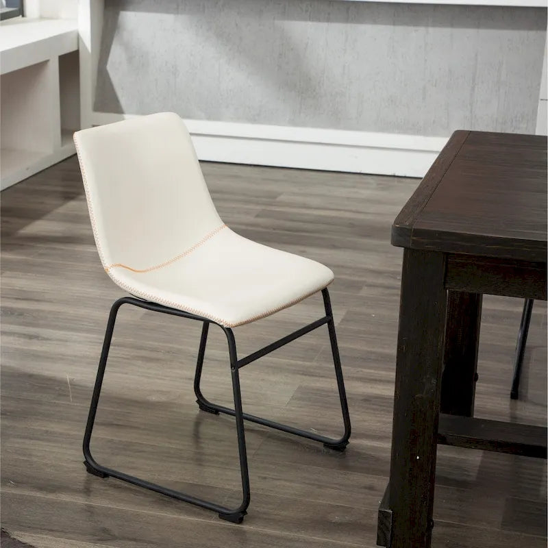 Chaises de salle à manger sans accoudoirs en similicuir Inyo de Carbon Loft (lot de 2)