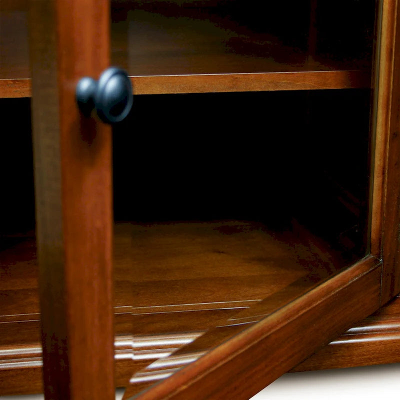 Meuble TV d'angle Leick Home en bois massif, style Mission