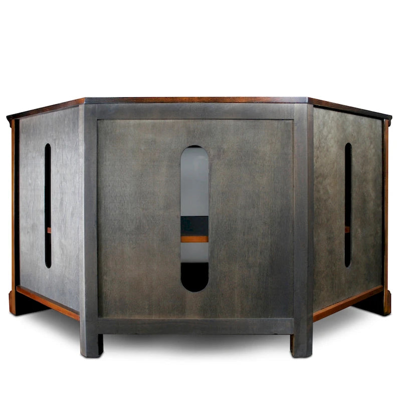 Meuble TV d'angle Leick Home en bois massif, style Mission