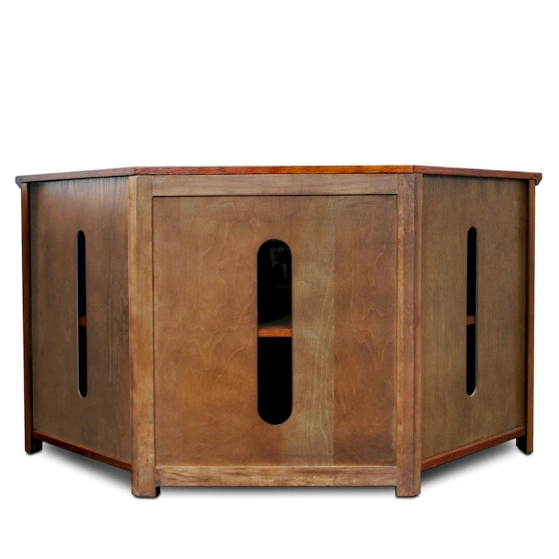Meuble TV d'angle Leick Home en bois massif, style Mission