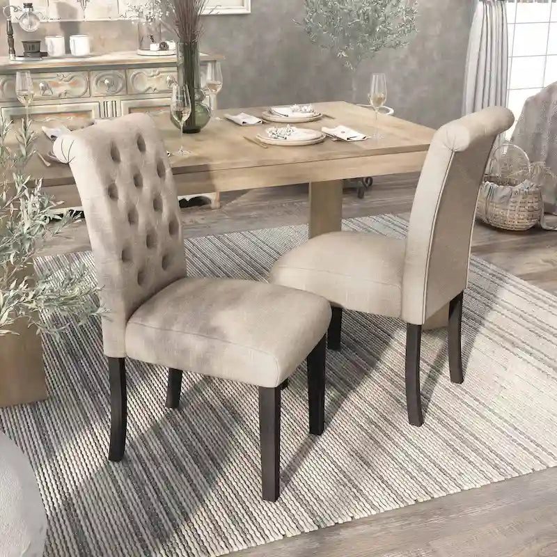 Ensemble de salle à manger rond 5 pièces Brec Farmhouse avec plateau en marbre et chaises capitonnées par Furniture of America