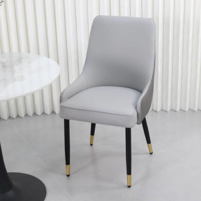 Lot de 2 chaises de salle à manger luxueuses rembourrées en cuir microfibre avec anneau de traction tête de lion