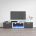 Meuble TV moderne 75 avec cheminée électrique Rova WH-EF