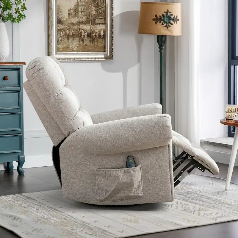 Fauteuil inclinable pivotant surdimensionné et rembourré pour homme de grande taille