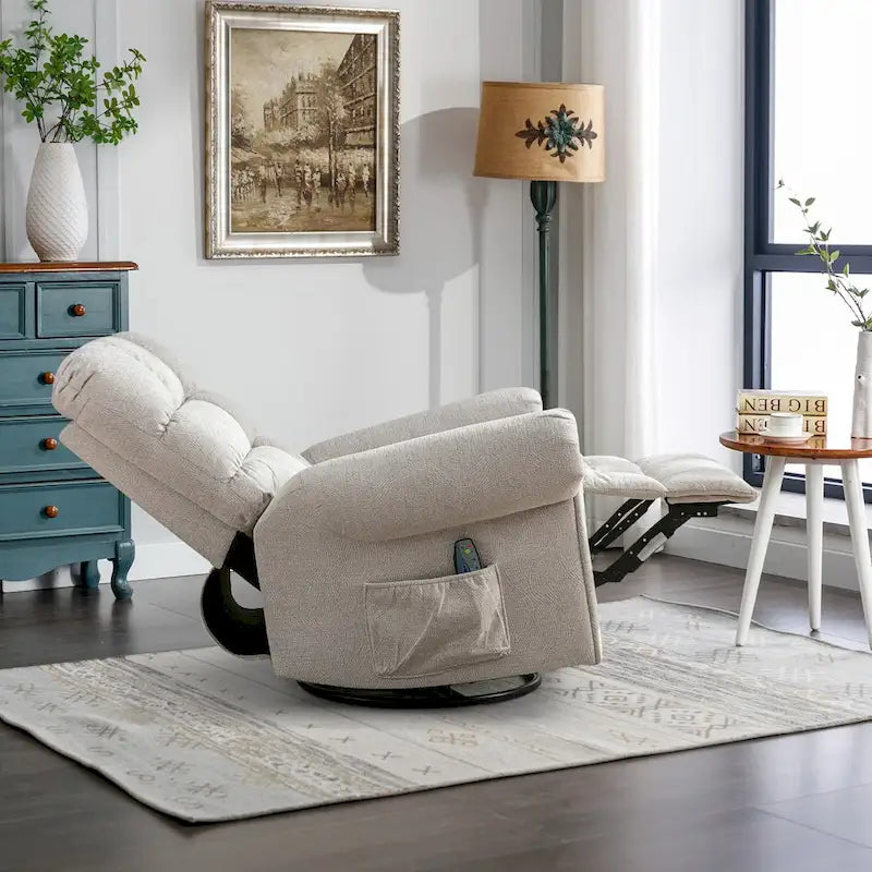 Fauteuil inclinable pivotant surdimensionné et rembourré pour homme de grande taille