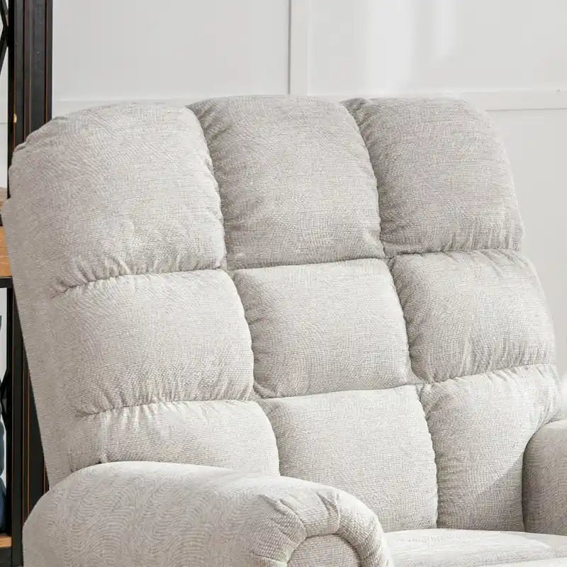 Fauteuil inclinable pivotant surdimensionné et rembourré pour homme de grande taille