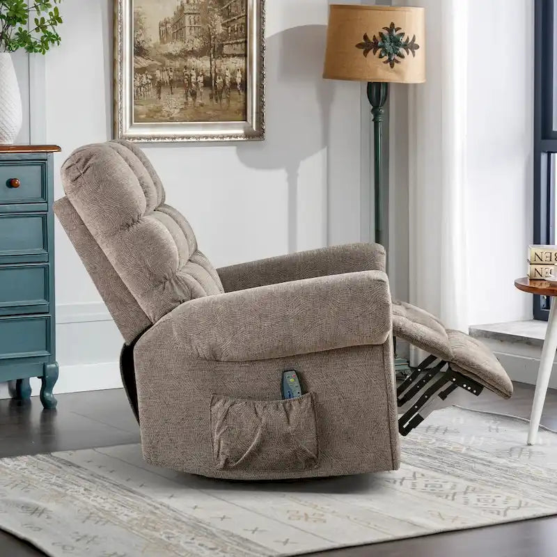 Fauteuil inclinable pivotant surdimensionné et rembourré pour homme de grande taille