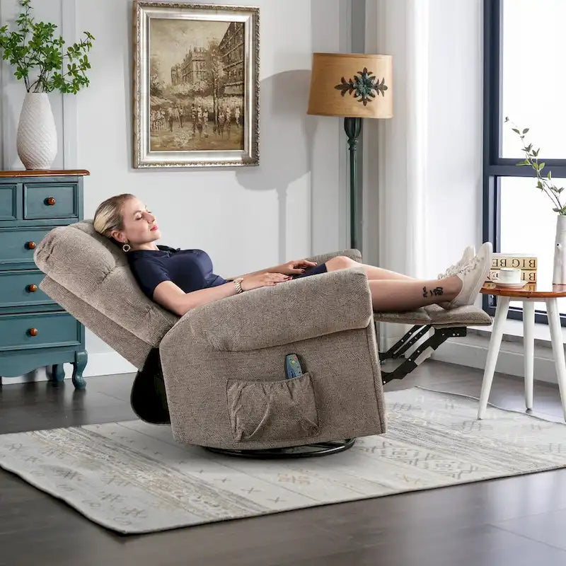 Fauteuil inclinable pivotant surdimensionné et rembourré pour homme de grande taille
