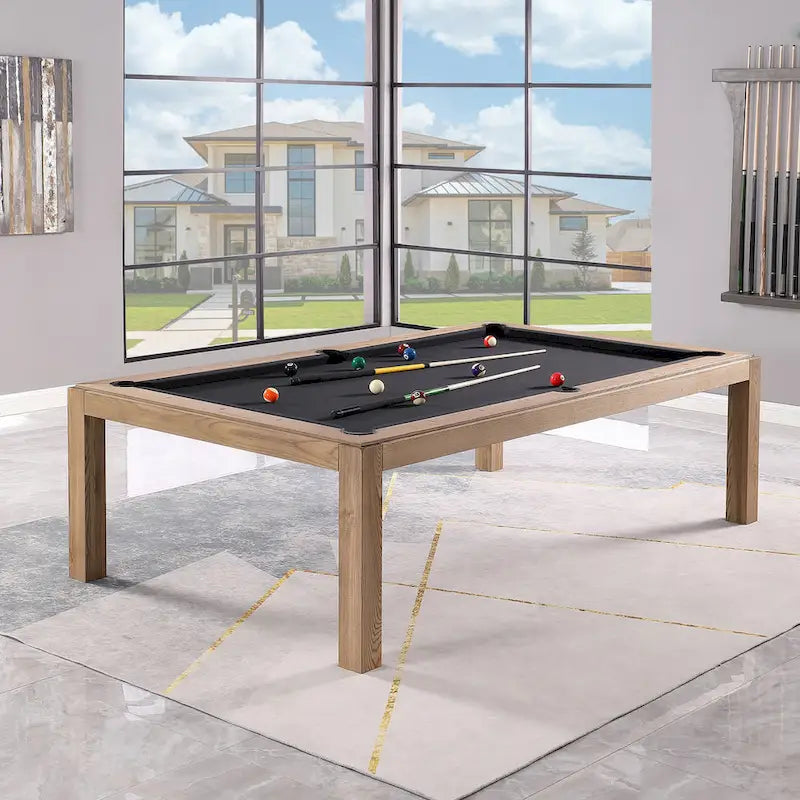 Table de billard Olivia Vintage Ash de 8 pieds avec plateau de salle à manger