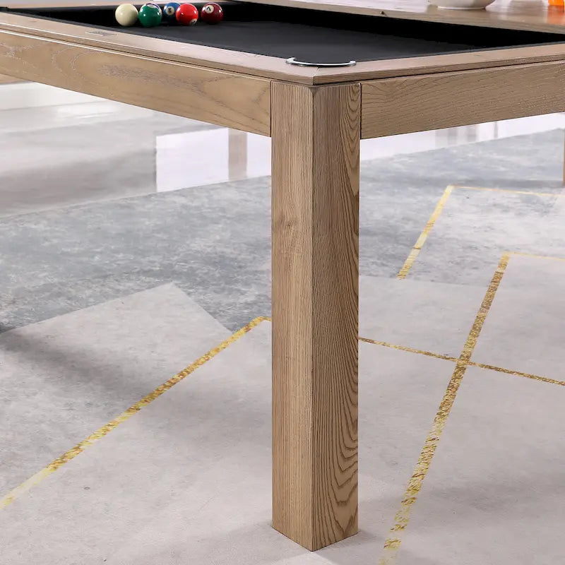 Table de billard Olivia Vintage Ash de 8 pieds avec plateau de salle à manger
