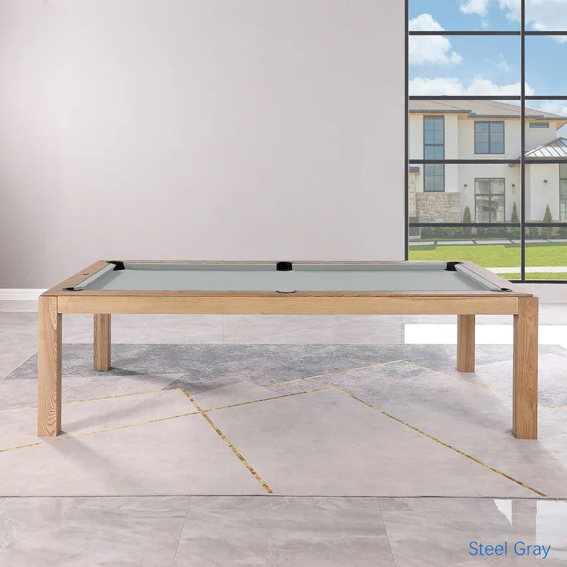 Table de billard Olivia Vintage Ash de 8 pieds avec plateau de salle à manger