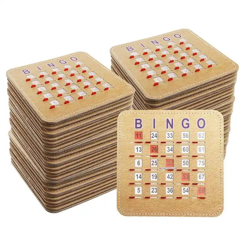 Cartes de loto GSE Shutter avec curseur de réinitialisation rapide. Cartes de loto réutilisables à curseur et réinitialisation du bout des doigts.