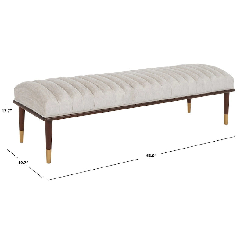 Banc mi-siècle Felicienne SAFAVIEH Couture - 63 L x 20 P x 18 H - 63Lx20Px18H