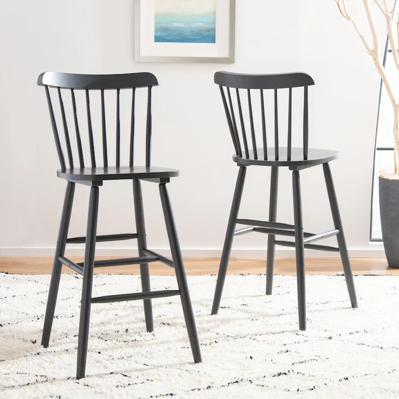 Tabouret de bar à fuseaux de ferme SAFAVIEH Aida (ensemble de 2) - 19,9 x 19,8 x 38 - 20Lx20Px43H