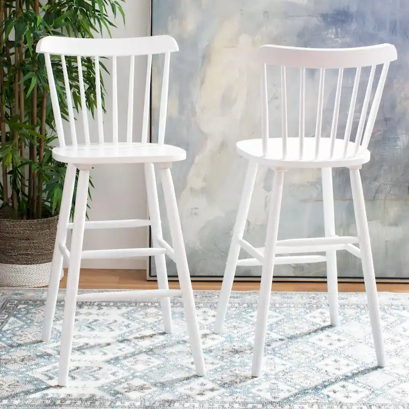 Tabouret de bar à fuseaux de ferme SAFAVIEH Aida (ensemble de 2) - 19,9 x 19,8 x 38 - 20Lx20Px43H