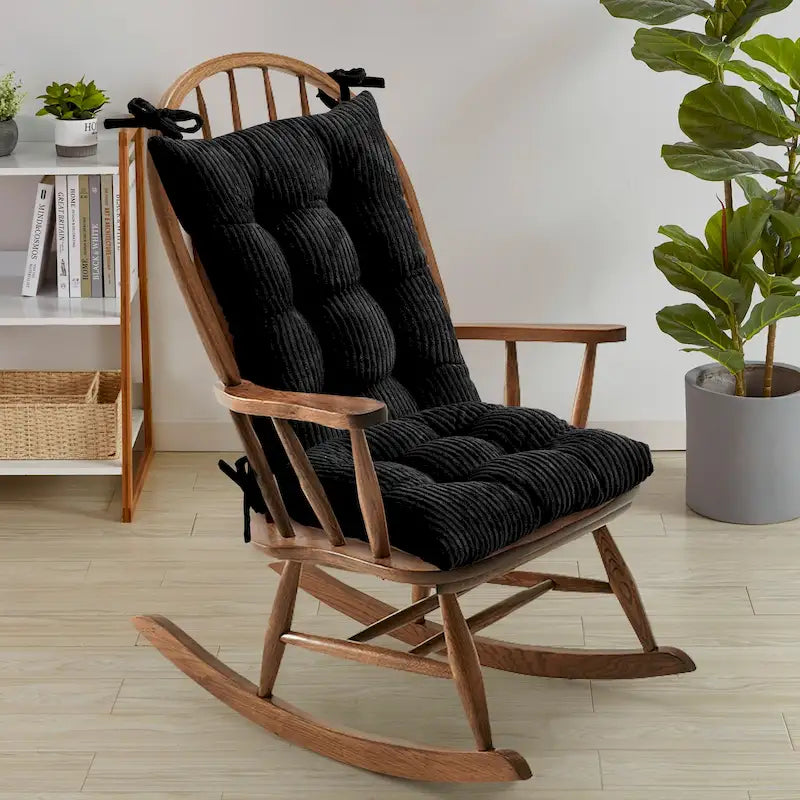 Sweet Home Collection – Lot de 2 coussins antidérapants en velours côtelé pour fauteuil à bascule