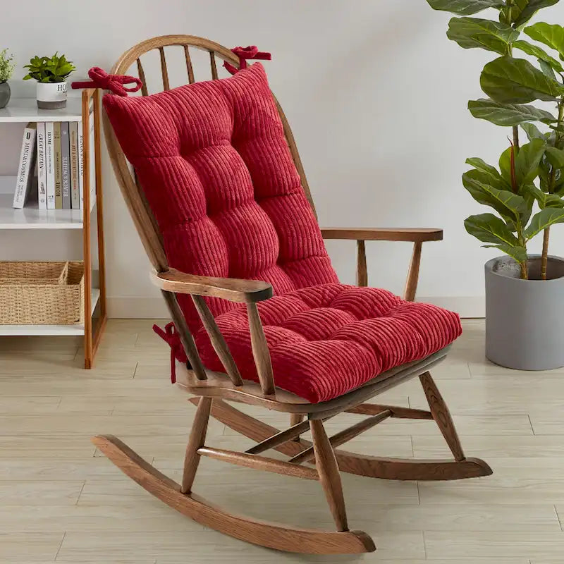 Sweet Home Collection – Lot de 2 coussins antidérapants en velours côtelé pour fauteuil à bascule