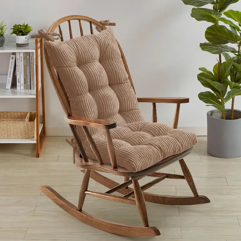 Sweet Home Collection – Lot de 2 coussins antidérapants en velours côtelé pour fauteuil à bascule