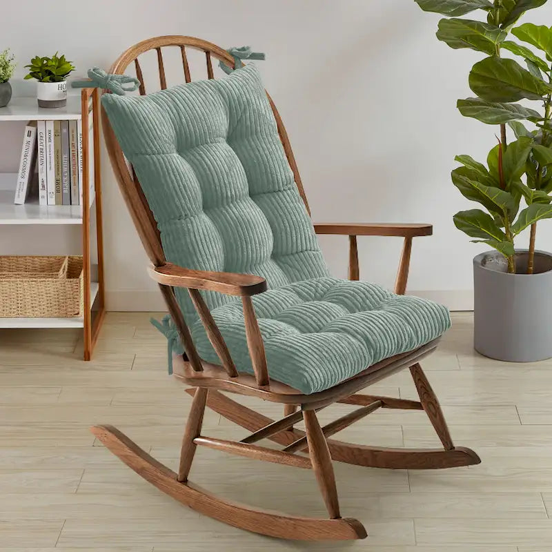 Sweet Home Collection – Lot de 2 coussins antidérapants en velours côtelé pour fauteuil à bascule