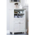 Meuble de salle de bain autoportant Spirich Home avec portes Meuble de rangement en bois pour entrée, blanc