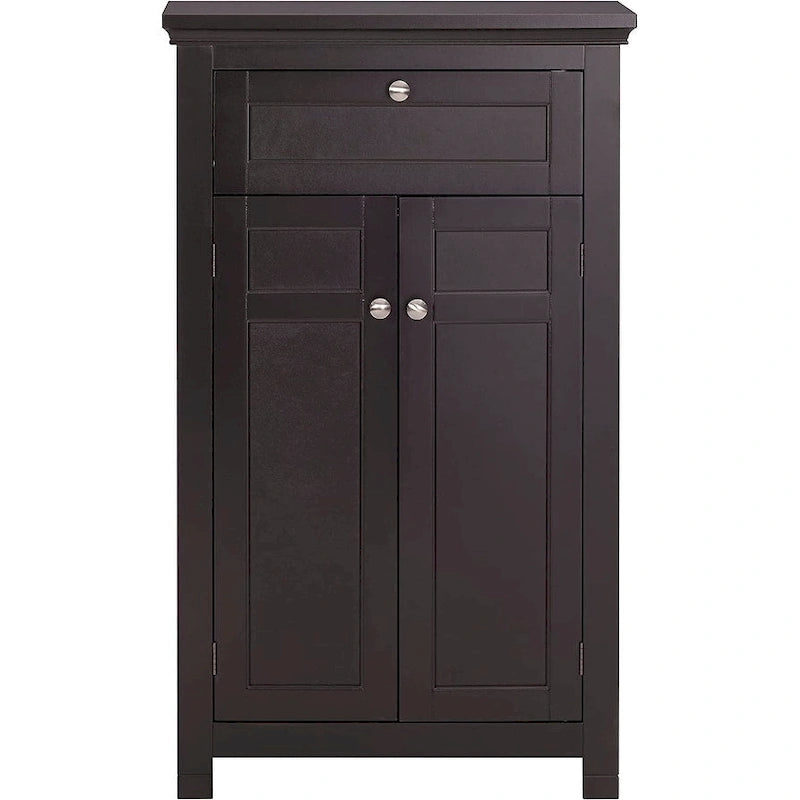 Meuble de salle de bain autoportant Spirich Home avec portes Meuble de rangement en bois pour entrée, blanc