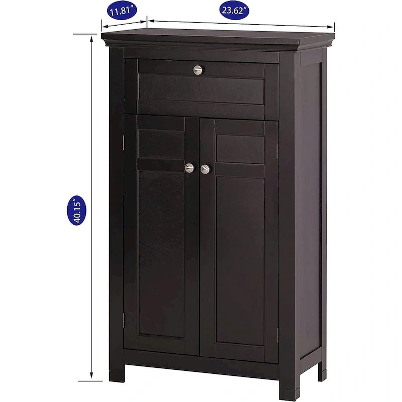 Meuble de salle de bain autoportant Spirich Home avec portes Meuble de rangement en bois pour entrée, blanc