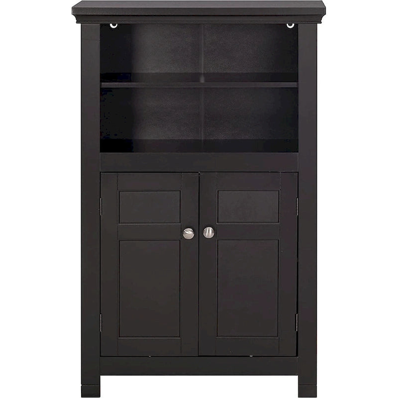 Meuble de salle de bain autoportant Spirich Home avec portes Meuble de rangement en bois pour entrée, blanc