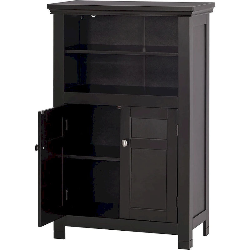 Meuble de salle de bain autoportant Spirich Home avec portes Meuble de rangement en bois pour entrée, blanc