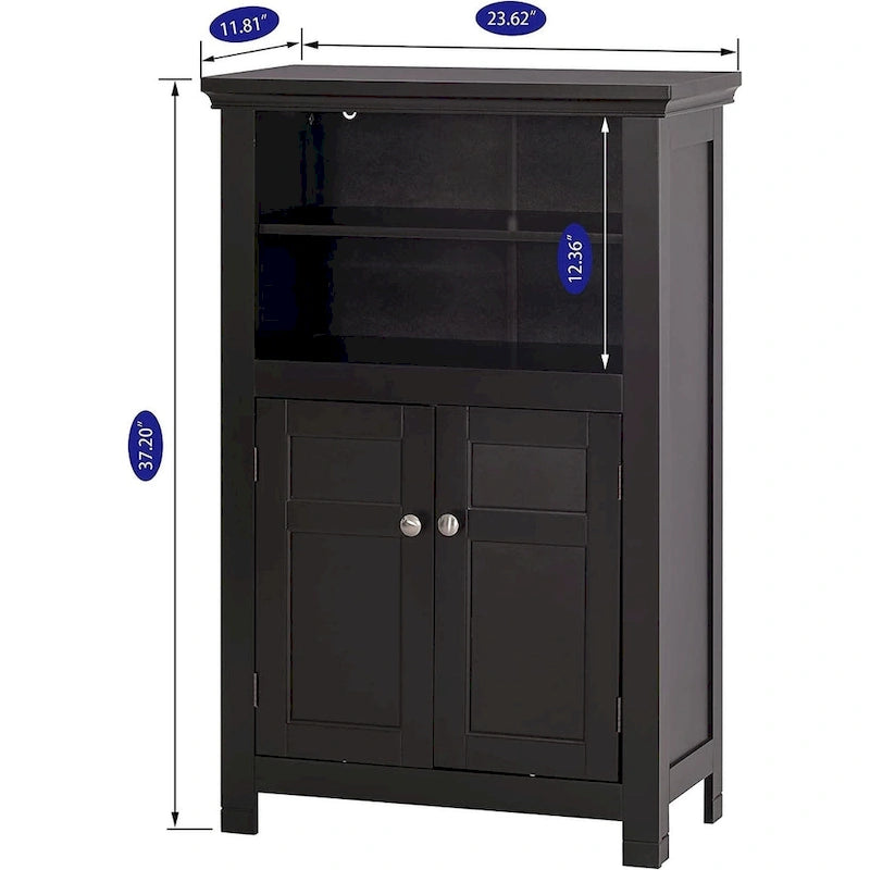 Meuble de salle de bain autoportant Spirich Home avec portes Meuble de rangement en bois pour entrée, blanc