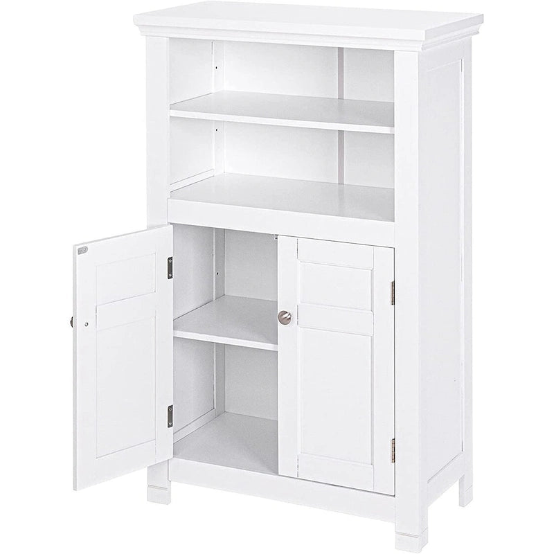 Meuble de salle de bain autoportant Spirich Home avec portes Meuble de rangement en bois pour entrée, blanc