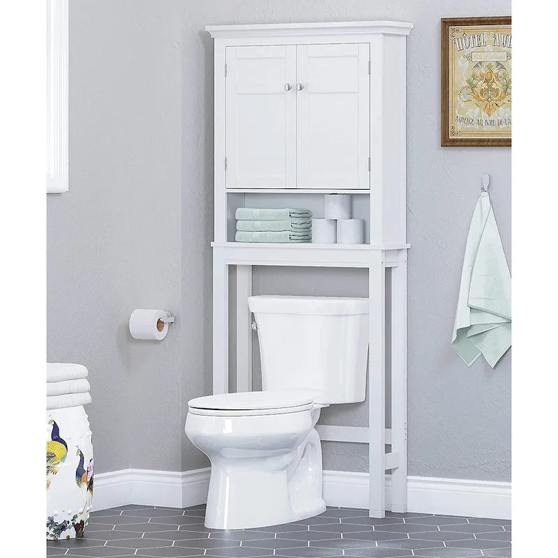 Spirich Home Étagère de salle de bain au-dessus des toilettes, meuble de rangement de salle de bain, organisateur de placard de salle de bain avec tiroir