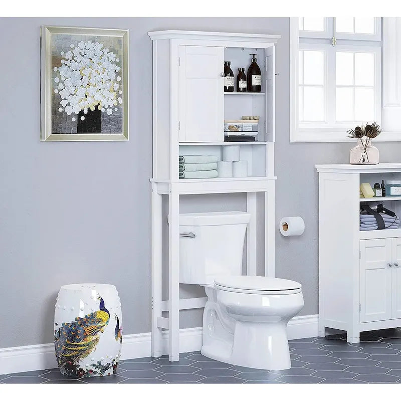 Spirich Home Étagère de salle de bain au-dessus des toilettes, meuble de rangement de salle de bain, organisateur de placard de salle de bain avec tiroir