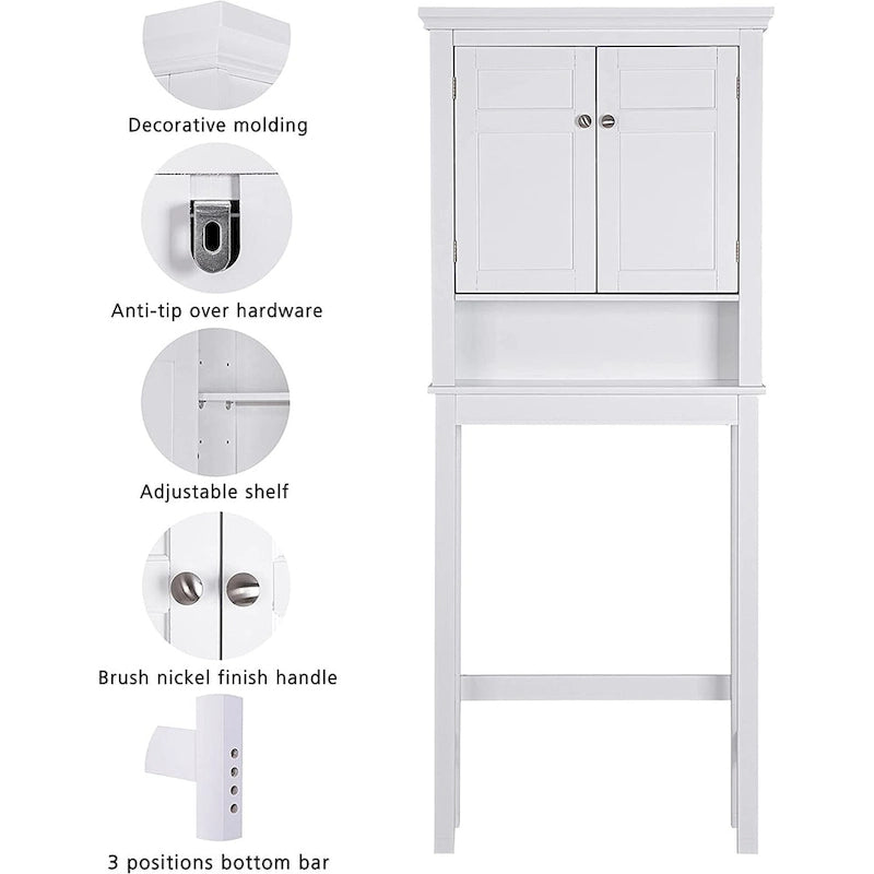 Spirich Home Étagère de salle de bain au-dessus des toilettes, meuble de rangement de salle de bain, organisateur de placard de salle de bain avec tiroir