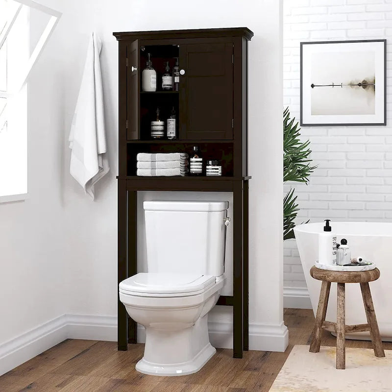 Spirich Home Étagère de salle de bain au-dessus des toilettes, meuble de rangement de salle de bain, organisateur de placard de salle de bain avec tiroir