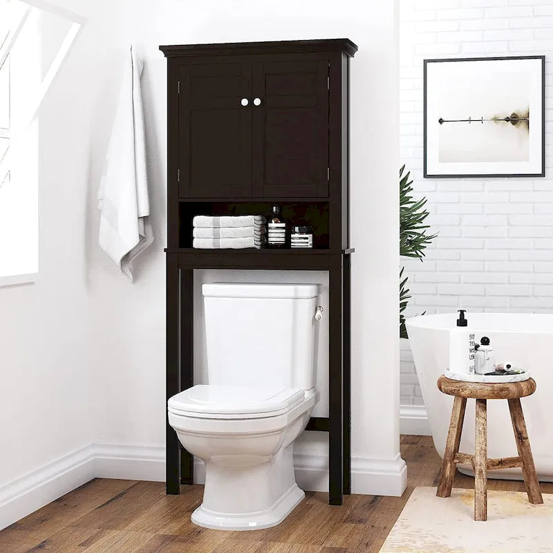 Spirich Home Étagère de salle de bain au-dessus des toilettes, meuble de rangement de salle de bain, organisateur de placard de salle de bain avec tiroir