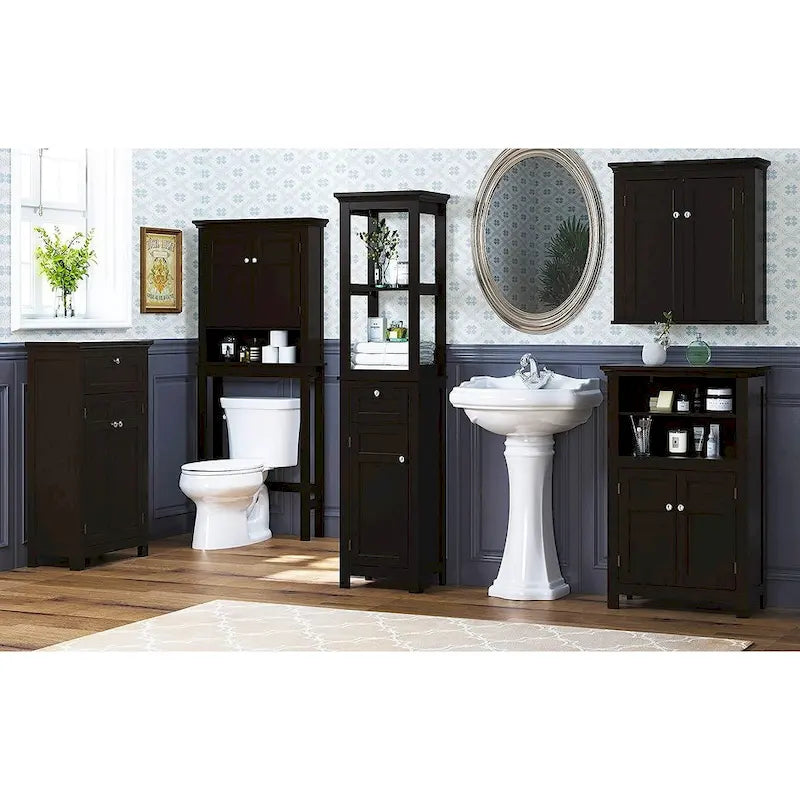Spirich Home Étagère de salle de bain au-dessus des toilettes, meuble de rangement de salle de bain, organisateur de placard de salle de bain avec tiroir