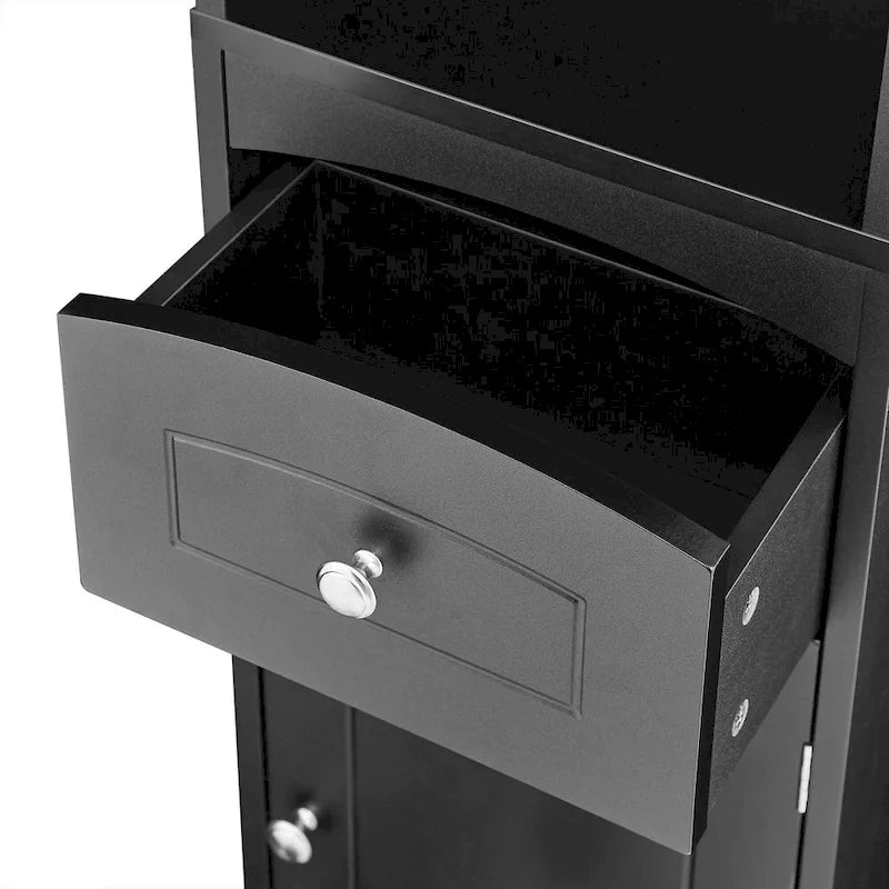 Meuble de rangement haut de salle de bain de 168 cm avec tiroir et étagères réglables