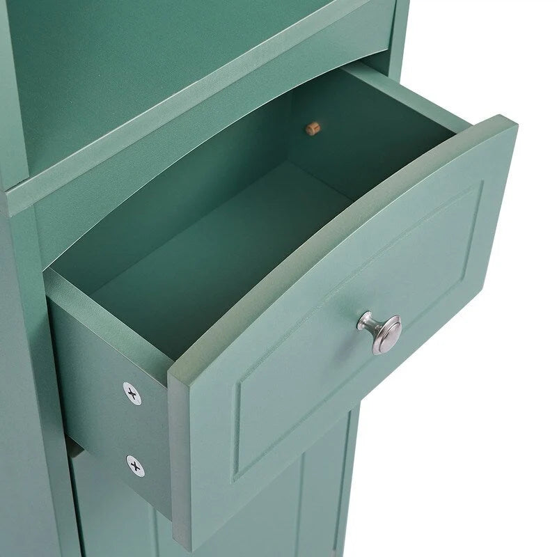 Meuble de rangement haut de salle de bain de 168 cm avec tiroir et étagères réglables