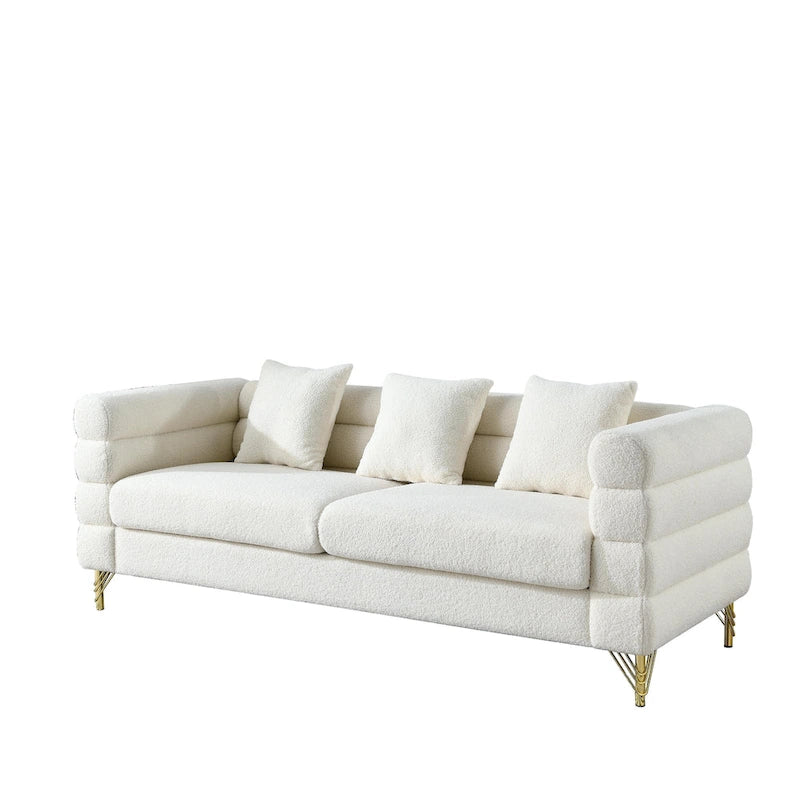 Canapé sectionnel 3 places surdimensionné de 81 pouces, canapé sectionnel en tissu confortable pour salon - Canapé sectionnel à assise profonde, assise moelleuse