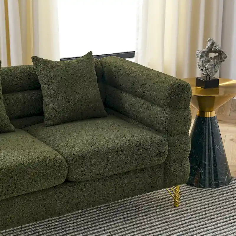 Canapé sectionnel 3 places surdimensionné de 81 pouces, canapé sectionnel en tissu confortable pour salon - Canapé sectionnel à assise profonde, assise moelleuse