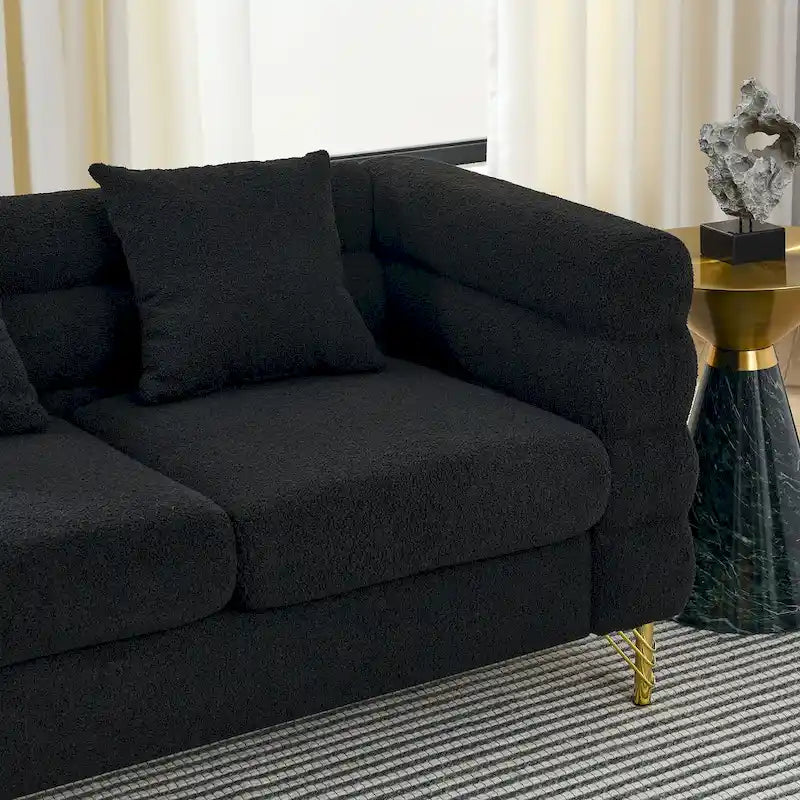 Canapé sectionnel 3 places surdimensionné de 81 pouces, canapé sectionnel en tissu confortable pour salon - Canapé sectionnel à assise profonde, assise moelleuse