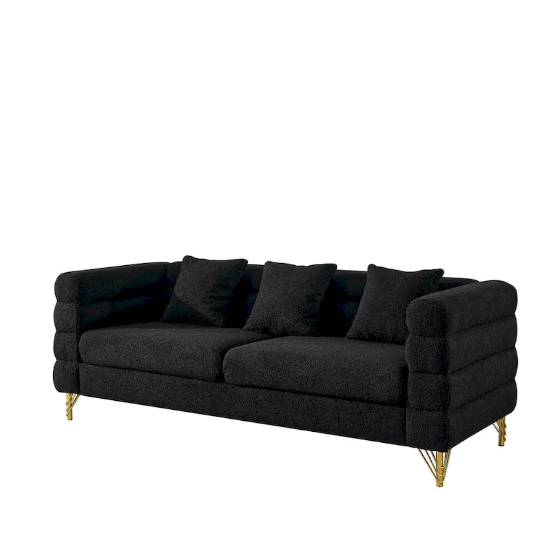 Canapé sectionnel 3 places surdimensionné de 81 pouces, canapé sectionnel en tissu confortable pour salon - Canapé sectionnel à assise profonde, assise moelleuse