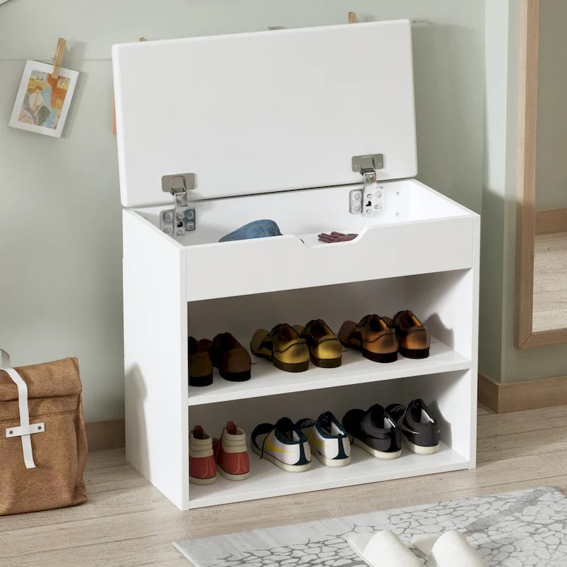 Banc de rangement pour chaussures 24W avec coussin éponge, siège de salon, meuble à chaussures