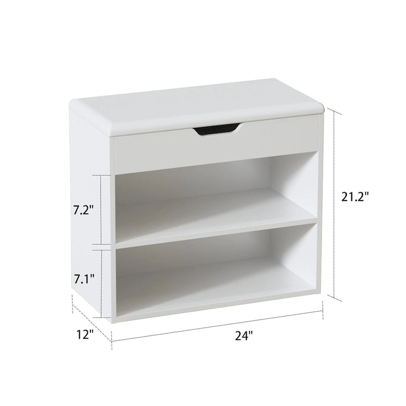 Banc de rangement pour chaussures 24W avec coussin éponge, siège de salon, meuble à chaussures