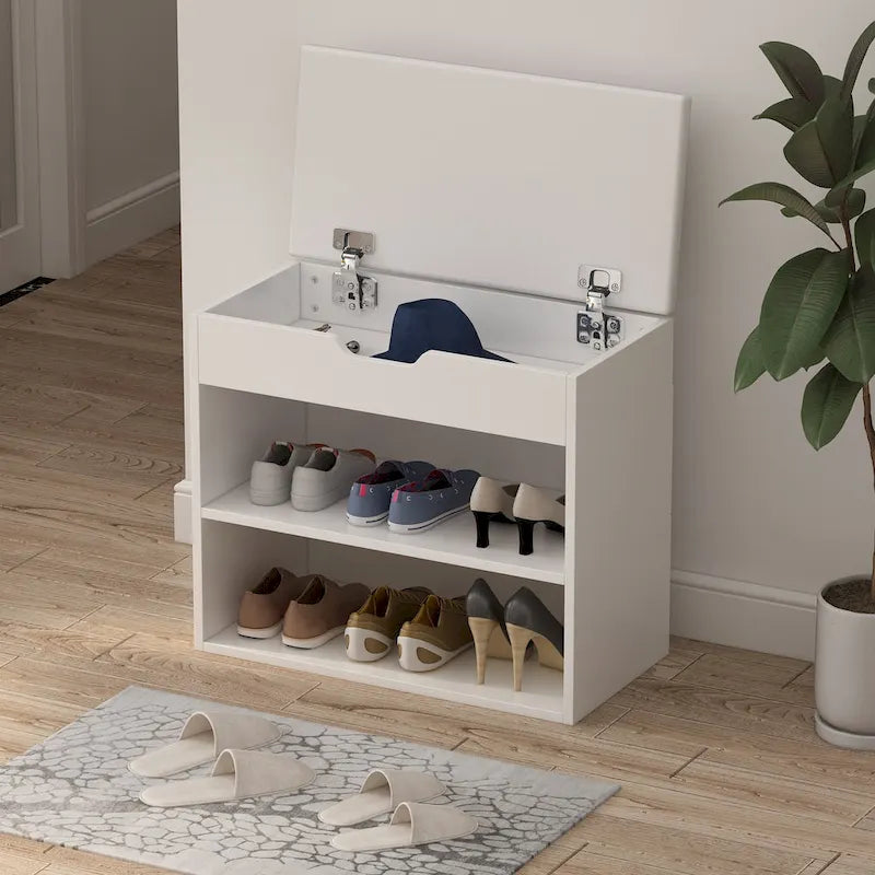 Banc de rangement pour chaussures 24W avec coussin éponge, siège de salon, meuble à chaussures