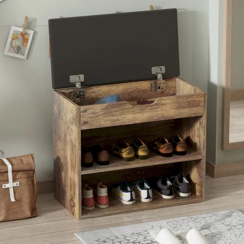 Banc de rangement pour chaussures 24W avec coussin éponge, siège de salon, meuble à chaussures