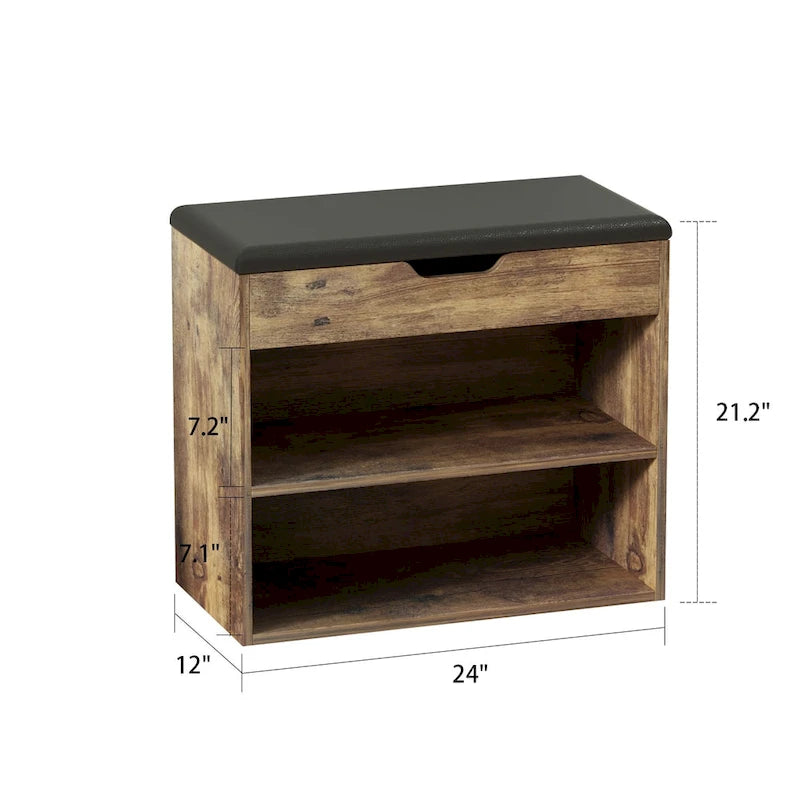 Banc de rangement pour chaussures 24W avec coussin éponge, siège de salon, meuble à chaussures