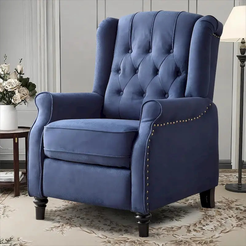Fauteuil inclinable, Fauteuil inclinable en tissu avec décoration rivetée, Fauteuil d'appoint individuel