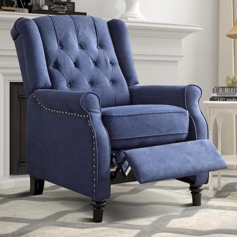 Fauteuil inclinable, Fauteuil inclinable en tissu avec décoration rivetée, Fauteuil d'appoint individuel